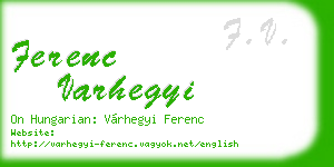 ferenc varhegyi business card